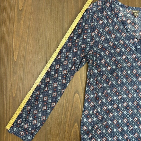 Eddie Bauer Tunic Top Women's‎ Size XL Blue Geometric Boho Rayon Print - Picture 13 of 16
